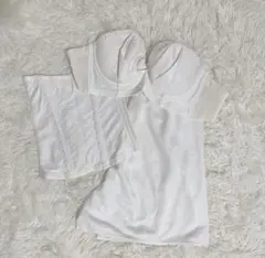 hugge bridal ブラジャーとショーツ3点セット E70 ホワイト