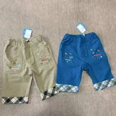 【新品タグ付き】kladskap 宇宙刺しゅう6分丈パンツ　110cm