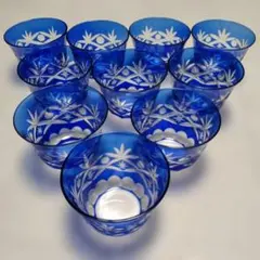 青色ガラスコップセット 10個