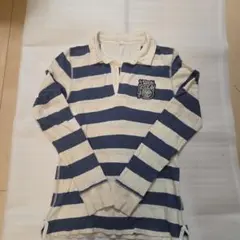 【140-150cm】BURBERRY 長袖ポロシャツ ボーダー ナンバー56