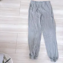 H&M グレー ジョガーパンツ リブ付き裾 裏起毛 ウエストゴム【XS】