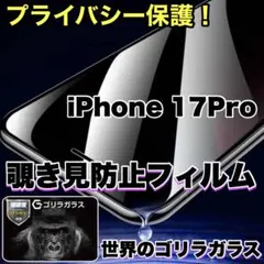 プライバシー保護【iPhone 17Pro】覗き見防止強化ガラスフィルム