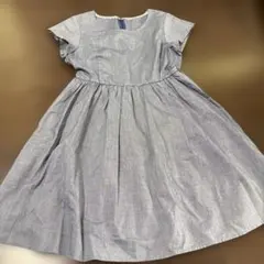 半袖 膝丈ワンピース　デニム色