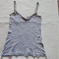ROXY グレーカットソーレース付きキャミソールサイズM