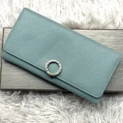 現行 極美品✨ブルガリ サークル クリップ ラージウォレット RFID グリーン