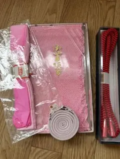 新品 帯揚げ こしひも 絹100% ＋ 帯締め 和装ベルト 4点セット 和装小物