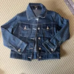 濃いデニムジャケット ボタン付き120サイズ