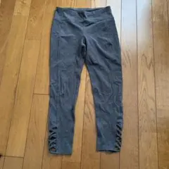 グレー サイドスリット ヨガパンツ