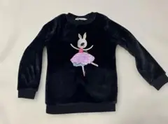 【H&Mエイチアンドエム】130cmぬいぐるみのような生地　バレリーナ刺繍 黒