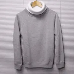 【SALE】Mサイズ新品 リブタートルネックスウェットトレーナー GRAY