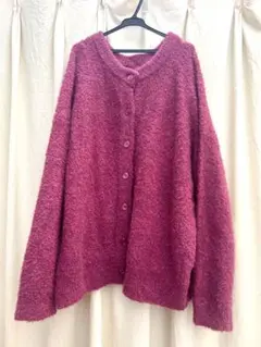 フリークスストア　ピンク　シャギーニット　オーバーサイズ　長袖カーディガン