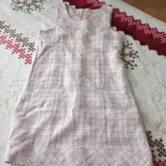 ジャンパースカート　ピンク　チェック