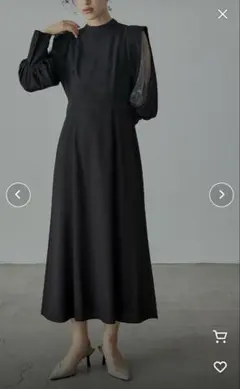 niana スリーブスリット刺繍レースフレアドレス定価17600円　極美品