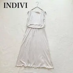【インディヴィ】ノースリーブワンピース（S）レイヤード メロウ フレア 綺麗めのサムネイル