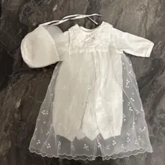 セレモニードレス ホワイト 50-60cm 帽子付き