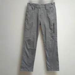 オークリーゴルフパンツメンズМグレー無地綿ポリエステルストレートストレッチ
