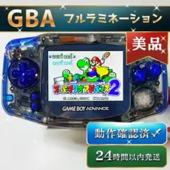 美品GBA IPS液晶 フルラミネーション 本体 黒 ゲームボーイSu157