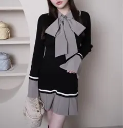 LIPSERVICE シャツドッキングプリーツワンピース