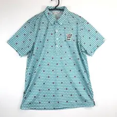 アンパスィ ゴルフポロシャツ 速乾生地 Lサイズ 9616MS/X6 アップル柄