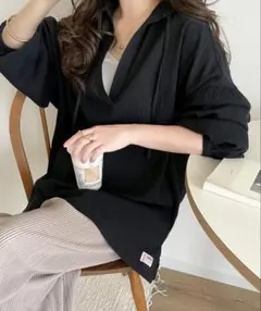 《JaVa ジャバコラボ》大人の抜け感。綿100%楊柳素材のカフタンシャツ