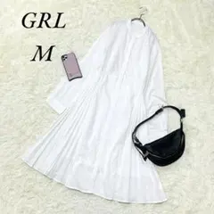 《グレイル/GRL》シャツワンピース/ロング/フレア/ホワイト/キレイめ/白/M