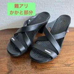 【難アリ】Crocs レディース ヒールサンダル ブラックのサムネイル