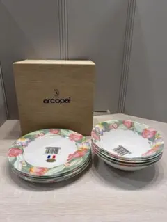 希少　フランス　アルコパル　カップ　プレート　ボウル　セット　ヴィンテージ　花柄 希少 フランス アルコパル カップ プレート ボウル セット
