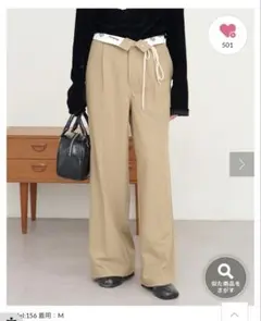【Dickies】別注ウエスト紐付きワイドストレートパンツ　※紐なし