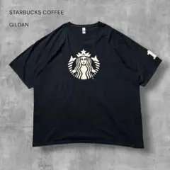3075希少古着GILDANスターバックス企業系Tシャツ好デザインブラックXXLのサムネイル