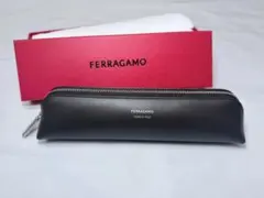 未使用品 フェラガモ ノベルティ オールレザー ペンケース ブラウン系のサムネイル
