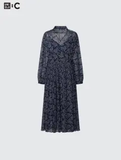 新品未使用　UNIQLO ユニクロ　シフォンプリーツワンピー　長袖