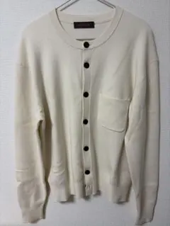 CABaN コットンカシミヤ ポケットクルーネックカーディガン ライトベージュ