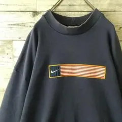 希少デザイン・サイズ☆90s ナイキ 刺繍ロゴ センターロゴ スウェット 3L