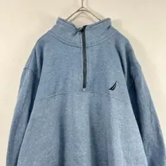 nautica ノーティカ ハーフジップ スウェット ライトブルー