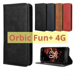 Orbic Fun+ 4G スマホケース 手帳型 カバー レザー ブラック