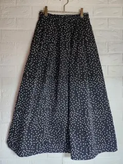 ルノンキュール 水玉模様 フレアロングスカート