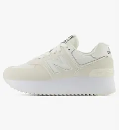 ニューバランス 574+ WL574Z 厚底 スニーカー オフホワイト×ホワイト