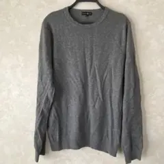 高島屋　カシミヤ100%セーター／グレー／LL