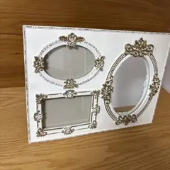 ホワイトゴールド装飾フォトフレーム