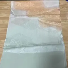 正絹 帯揚げ クリーム色 オレンジ グラデーション