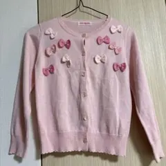 最終♡メゾピアノ　リボン付き カーディガン 130 女の子　お出かけ