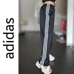 adidas トラックパンツ ジャージ ブラック ルーズシルエット オーバー M