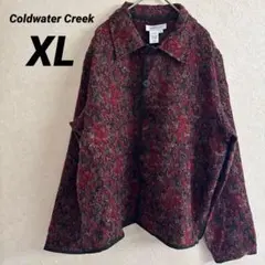 Coldwater Creek ゴブラン織風 ジャケット花柄 総柄 レトロ XL