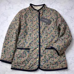 極美品 グリーンノート リバーシブル キルティングジャケット 中綿ジャケット L