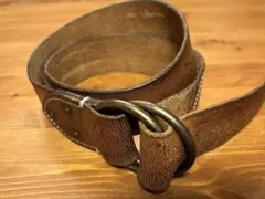 DOUBLE RL レザー ベルト ブラウン 30サイズ