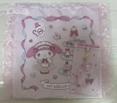 マイメロディクロミ当たりくじ　ビーズチャーム　フリル付きトートバッグ