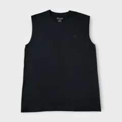 ​【Champion】チャンピオン ノースリーブTシャツ 黒 刺繍ロゴ Mのサムネイル