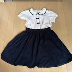 TOCCA 半袖ワンピース 130cm ブラック×ベージュのサムネイル