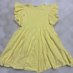 最終処分SALE‼️イエロー フリル袖 ワンピース140