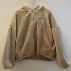 ベージュ フリースジャケット フード付き リバーシブルWEGO